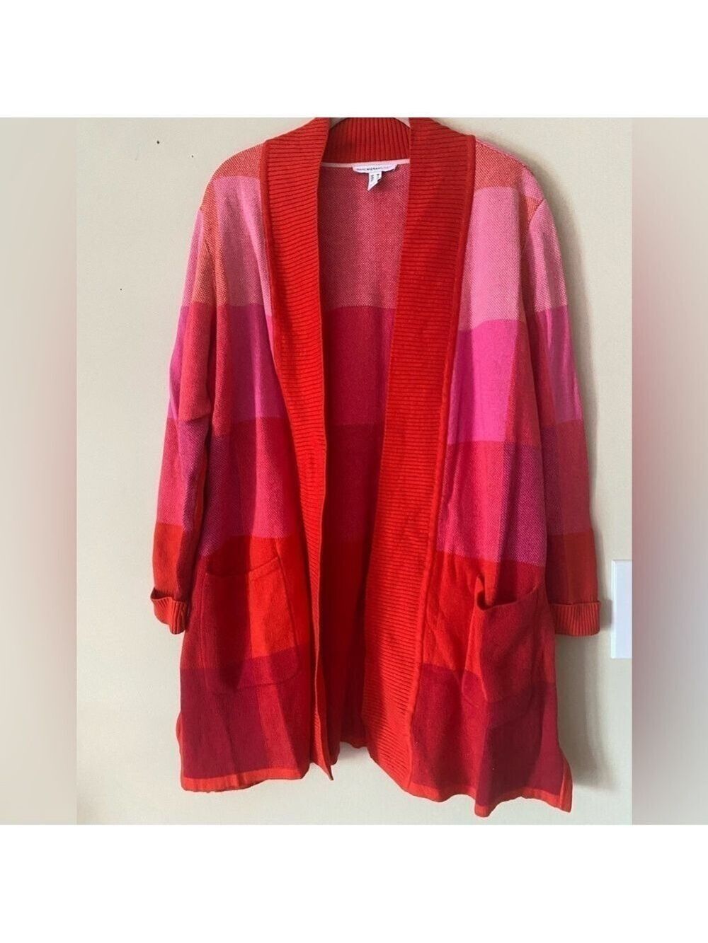 Isaac Mizrahi Color-block Open Cardigan M